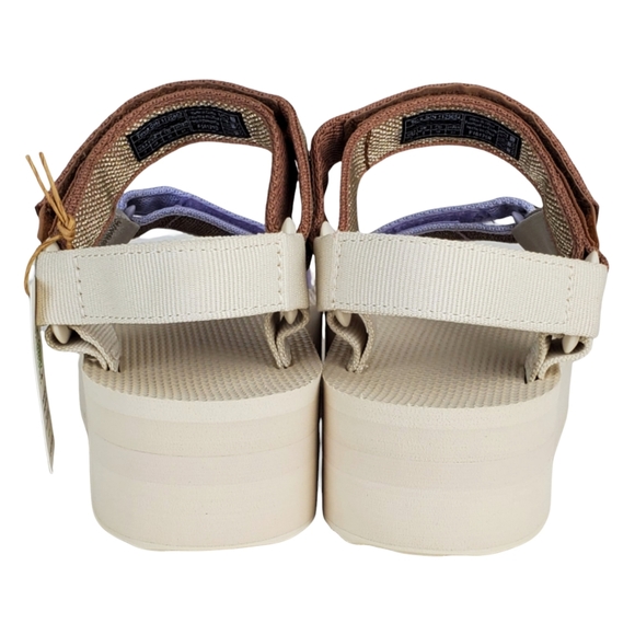 NWB Teva flatform universal karina strappy sandals macaroon metallic multi - Picture 12 of 15